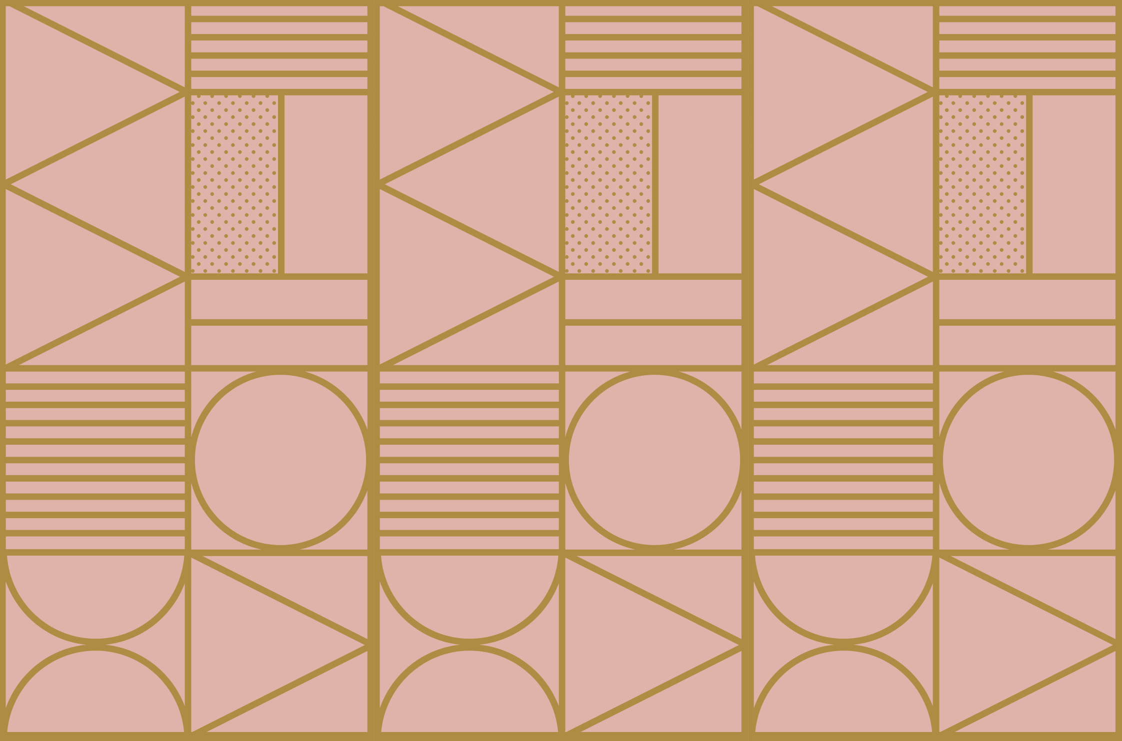 Vinyl teppich geometrisch in gold und rosa block - TenStickers