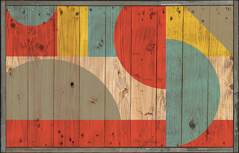 Vinyl teppich geometrisch holzgeometrie - TenStickers