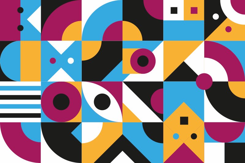 Vinyl teppich geometrisch lebendige abstrakte elemente - TenStickers