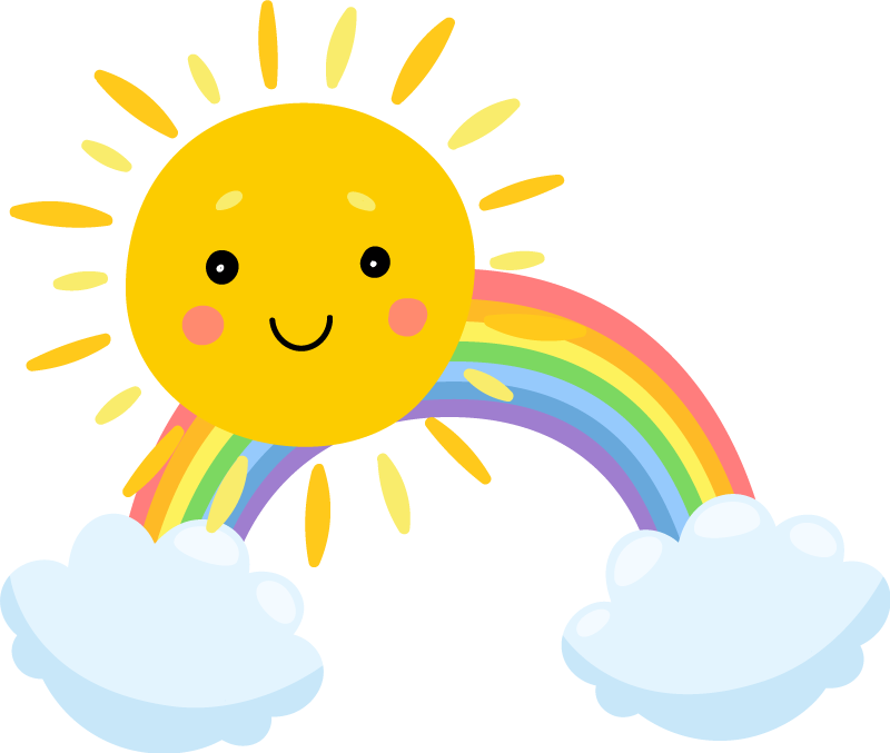 Vinyl teppich kinderzimmer himmel cartoon sonne regenbogen - TenStickers