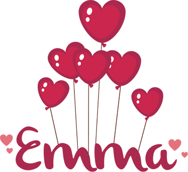 Vinyl teppich kinderzimmer herzluftballons mit namen - TenStickers