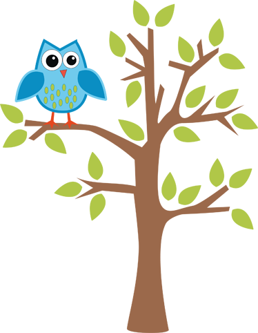 Vinyl teppich kinderzimmer baum mit blauer eule - TenStickers