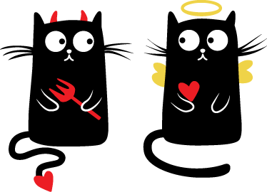 Vinyl teppich kinderzimmer gute und schlechte katze - TenStickers