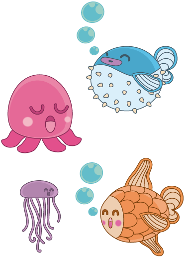 Vinyl teppich kinderzimmer mit fischen illustration - TenStickers