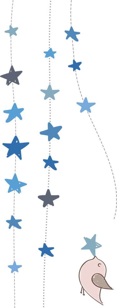 Vinyl teppich kinderzimmer mit blauen sternen und vogel - TenStickers