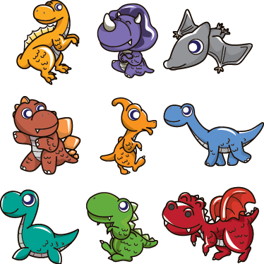 Vinyl teppich kinderzimmer mit baby dinosaurier stickern - TenStickers