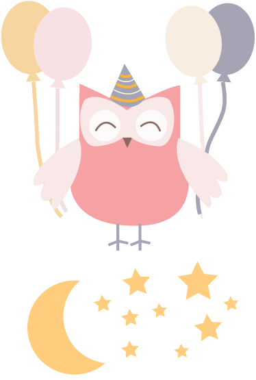 Vinyl teppich kinderzimmer mit feiernder eule - TenStickers