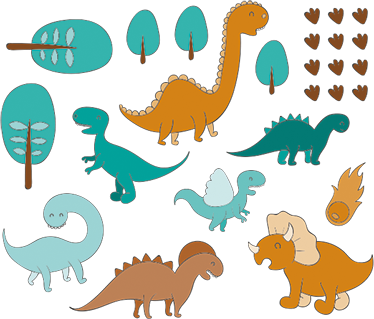 Vinyl teppich kinderzimmer dinosaurier landschaft - TenStickers