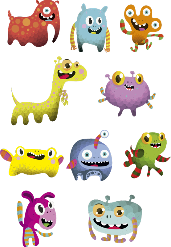 Vinyl teppich kinderzimmer monster aus dem weltraum - TenStickers