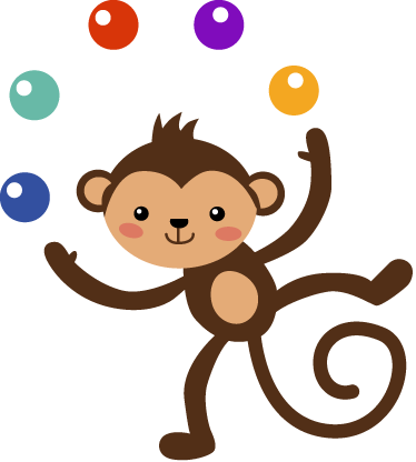 Vinyl teppich kinderzimmer mit jonglieraffe - TenStickers