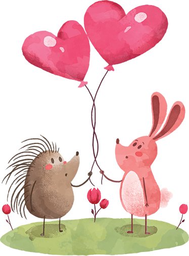 Vinyl teppich kinderzimmer igel und kaninchen - TenStickers