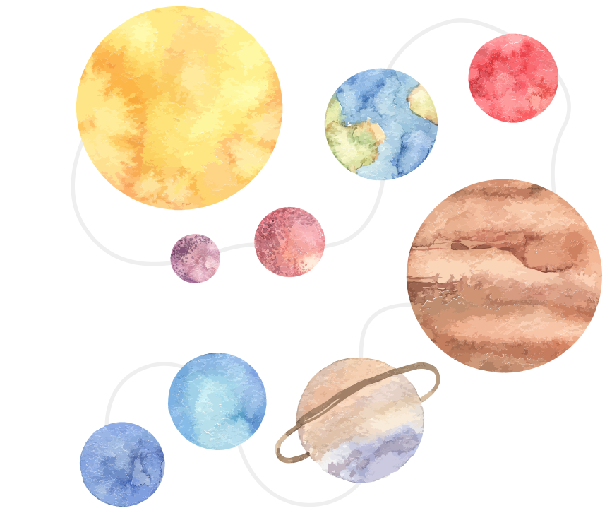 Vinyl teppich kinderzimmer mit weltkarte des sonnensystems - TenStickers