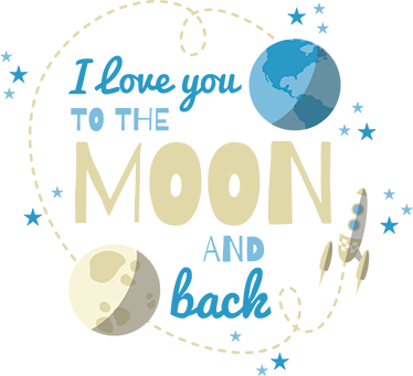 Vinyl teppich kinderzimmer liebe dich bis zum mond - TenStickers