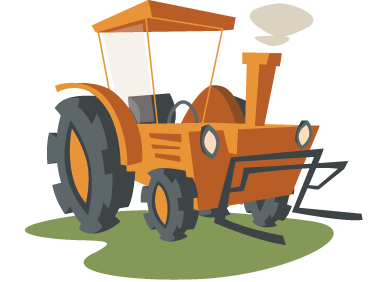 Vinyl teppich kinderzimmer orangen traktor - TenStickers