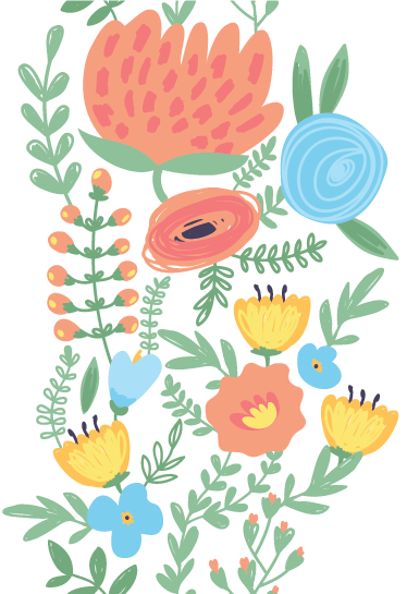 Vinyl teppich kinderzimmer mit floralen türaufklebern - TenStickers