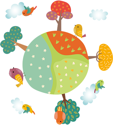 Vinyl teppich kinderzimmer mit tieren im kreis - TenStickers