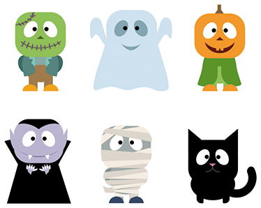 Vinyl teppich kinderzimmer mit halloween monsterstickern - TenStickers