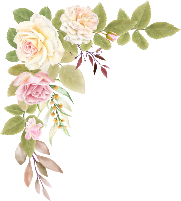 Vinyl teppich schlafzimmer mit rosa und weißen rosen - TenStickers