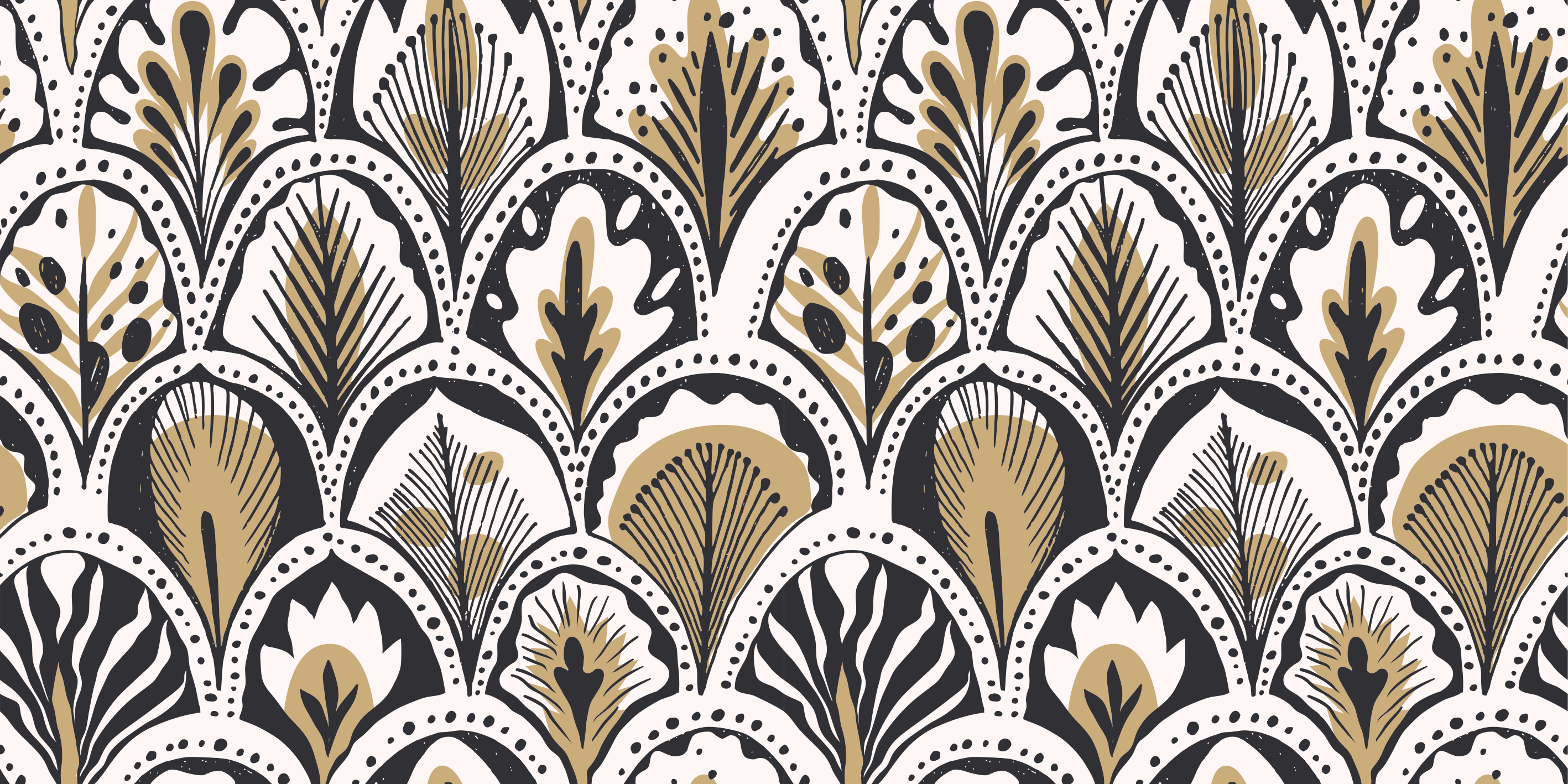 Vinyl teppich schlafzimmer art deco fächer-muster - TenStickers