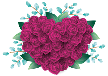 Vinyl teppich schlafzimmer herzkranz mit rosen - TenStickers