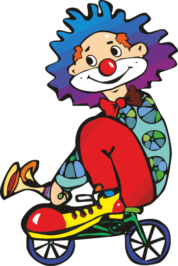 Vinyl teppich kinderzimmer clown auf dem fahrrad - TenStickers