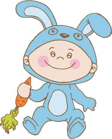 Vinyl teppich kinderzimmer hasenkostüm - TenStickers