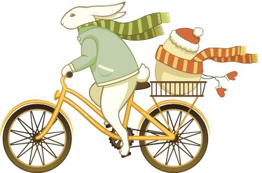 Vinyl teppich kinderzimmer osterhase auf dem fahrrad - TenStickers