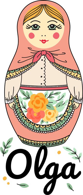 Vinyl teppich kinderzimmer matrioschka mit namen - TenStickers