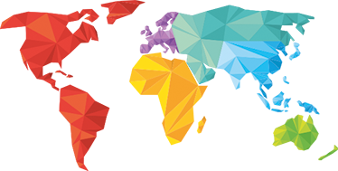 Vinyl teppich weltkarte geometrische wandkarte - TenStickers