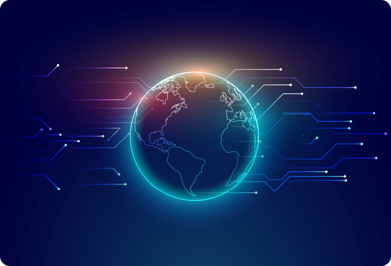 Vinyl teppich weltkarte geometrische telekommunikation - TenStickers