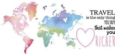 Vinyl teppich weltkarte mit reisetext en - TenStickers