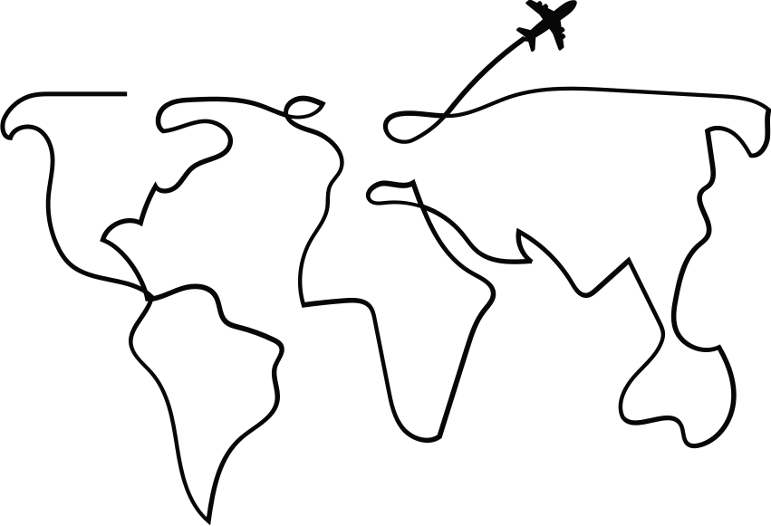 Vinyl teppich weltkarte flugzeugdesign - TenStickers