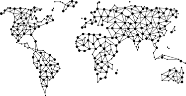 Vinyl teppich weltkarte mit netzwerkdesign - TenStickers