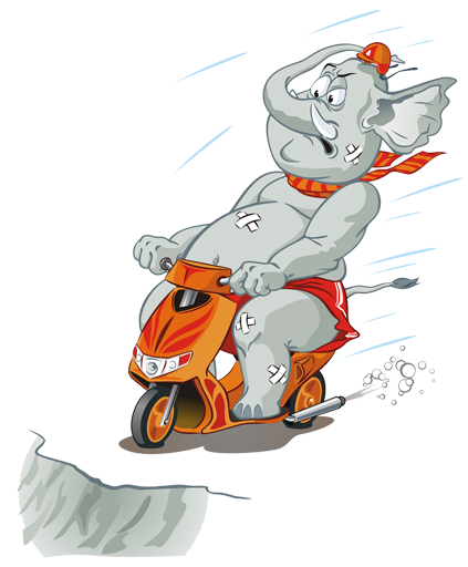 Vinyl teppich kinderzimmer elefant auf motorrad - TenStickers
