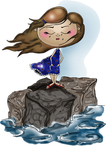 Vinyl teppich kinderzimmer mädchen im meer - TenStickers