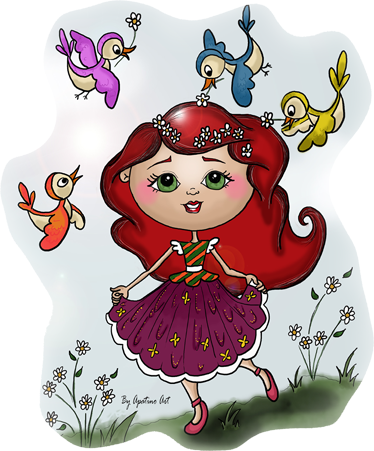 Vinyl teppich kinderzimmer mädchen auf dem feld - TenStickers