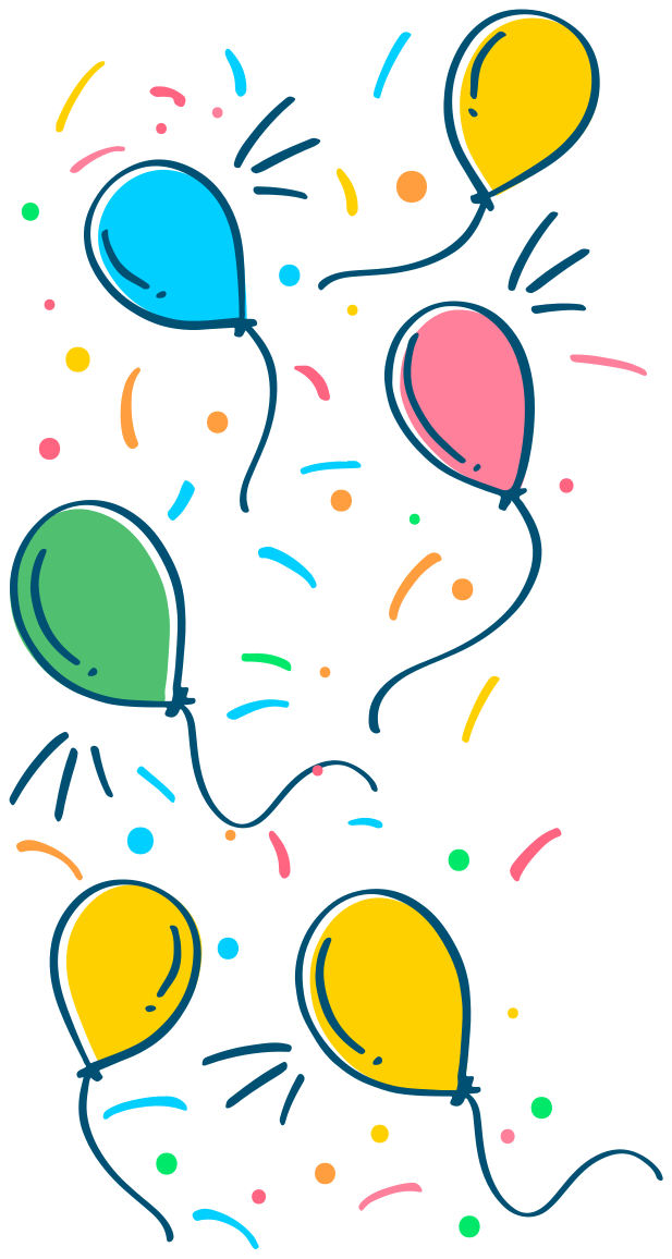 Vinyl teppich kinderzimmer ballon mit konfetti - TenStickers