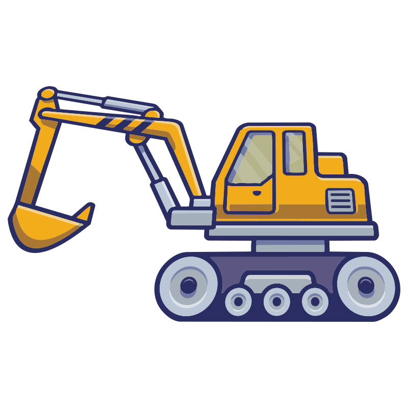 Vinyl teppich kinderzimmer bagger typisch gelb für kinder - TenStickers