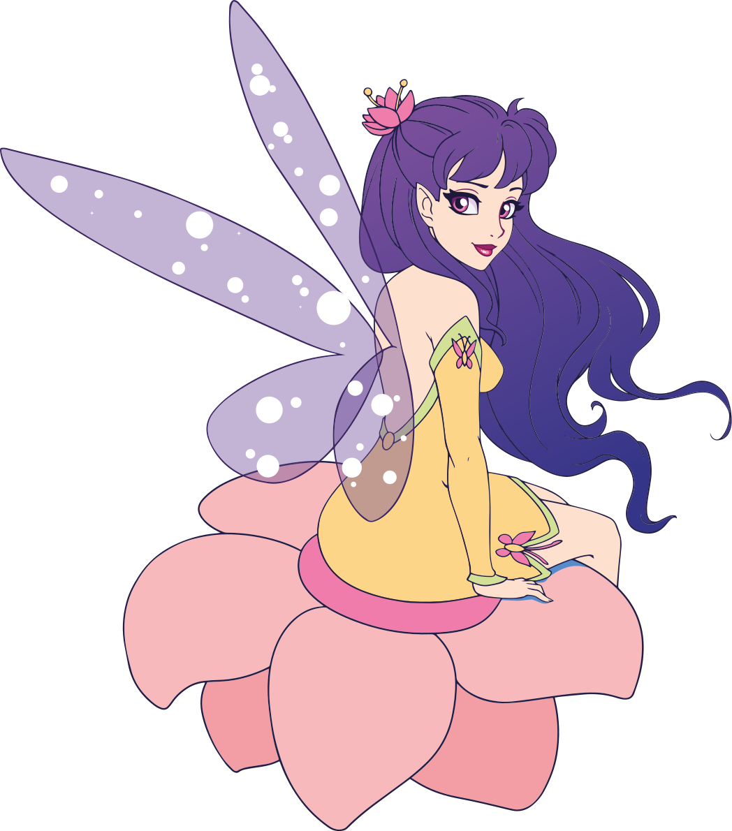 Vinyl teppich kinderzimmer mit süßer fee auf blume - TenStickers