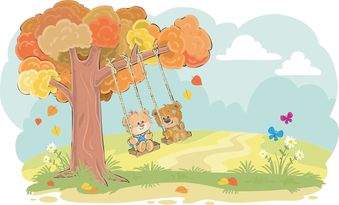 Vinyl teppich kinderzimmer bären im wald - TenStickers