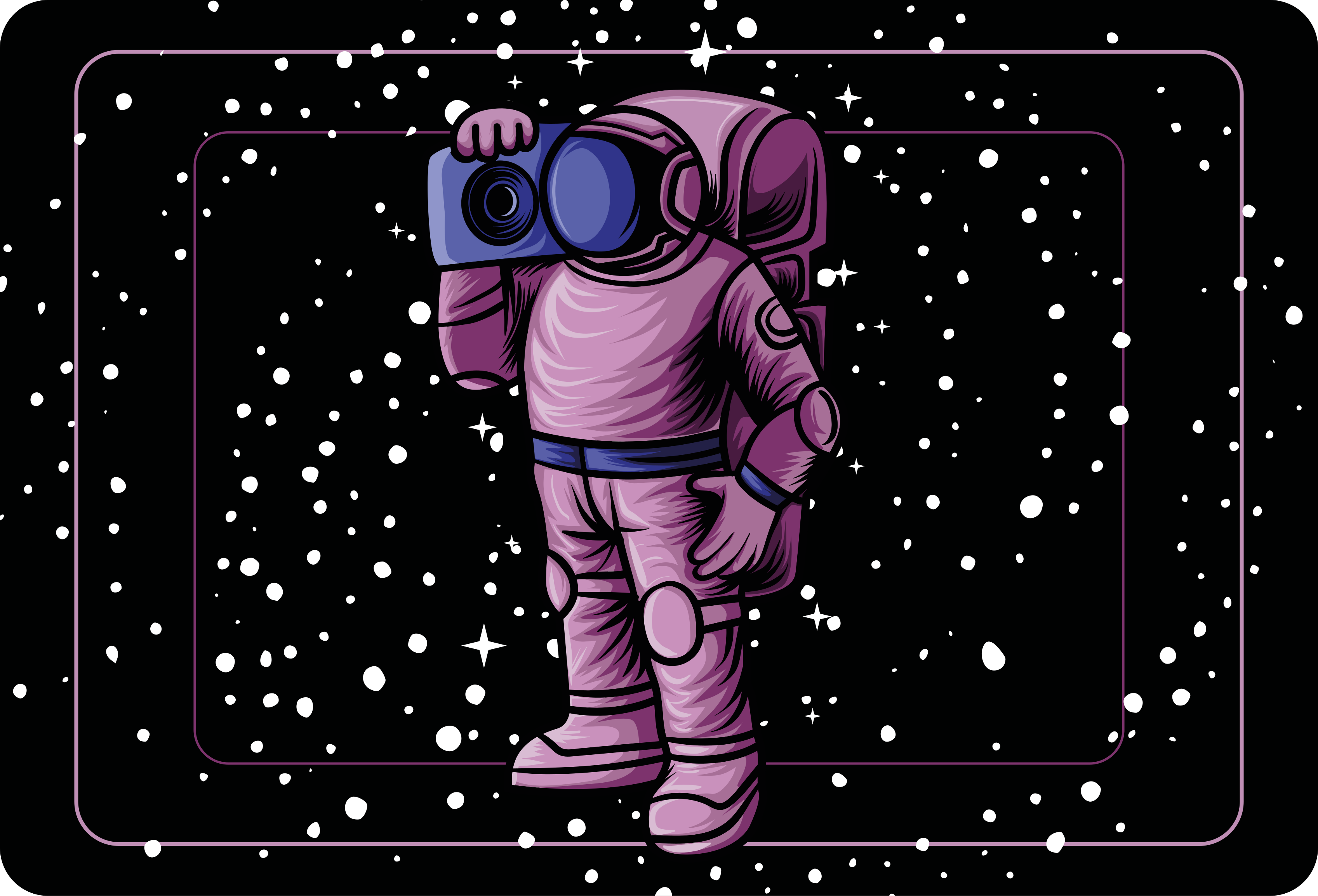 Vinyl teppich kinderzimmer astronaut mit radiokassette - TenStickers