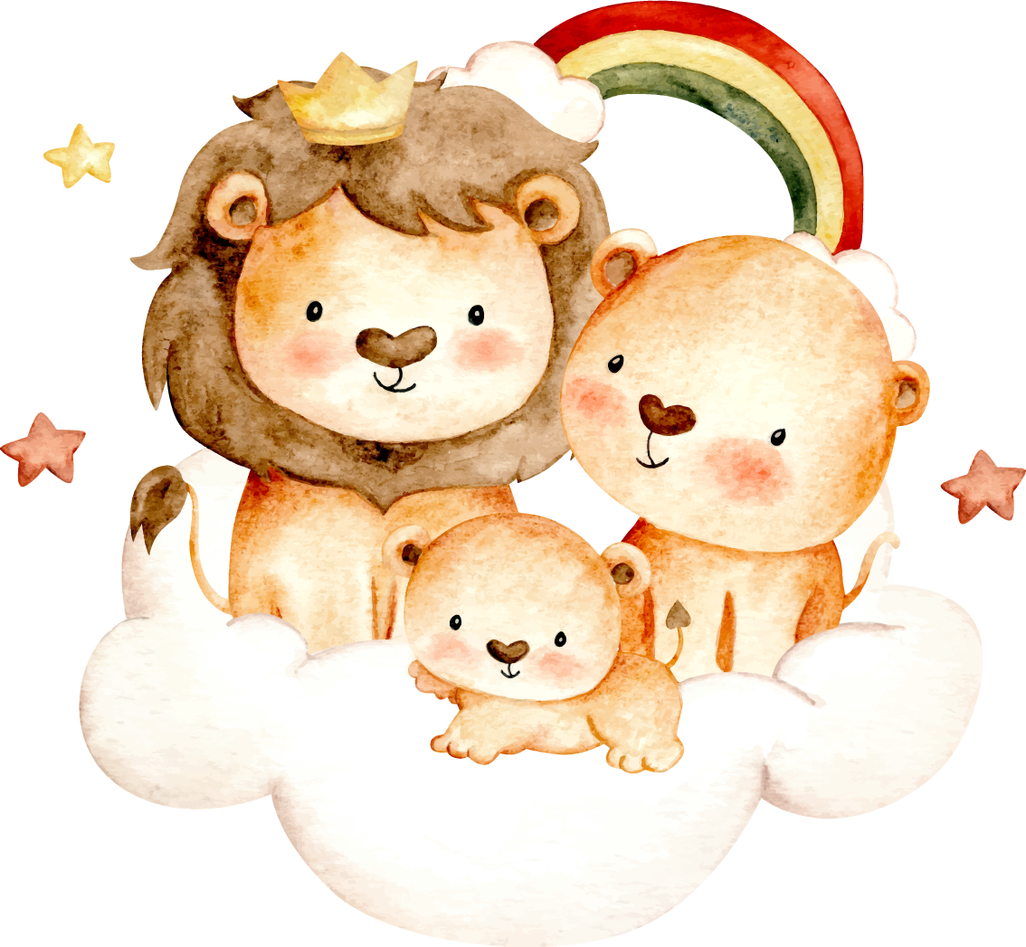 Vinyl teppich kinderzimmer mit baby tieren sterne wolken - TenStickers