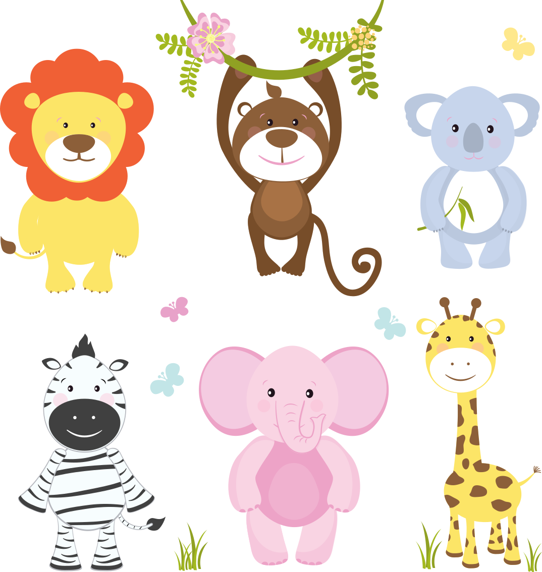 Vinyl teppich kinderzimmer bunte babytiere - TenStickers