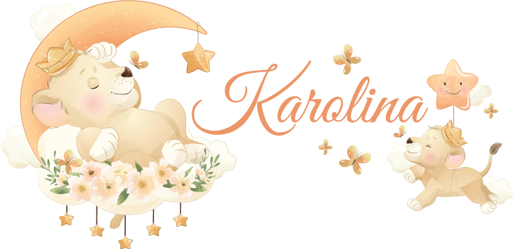 Vinyl teppich kinderzimmer süße tiere löwe mit namen - TenStickers