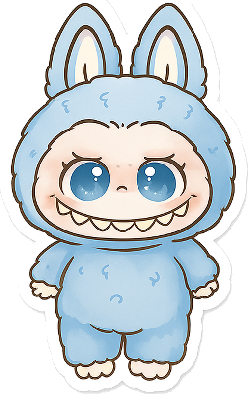 Vinyl teppich kinderzimmer blaue monsterpuppe - TenStickers