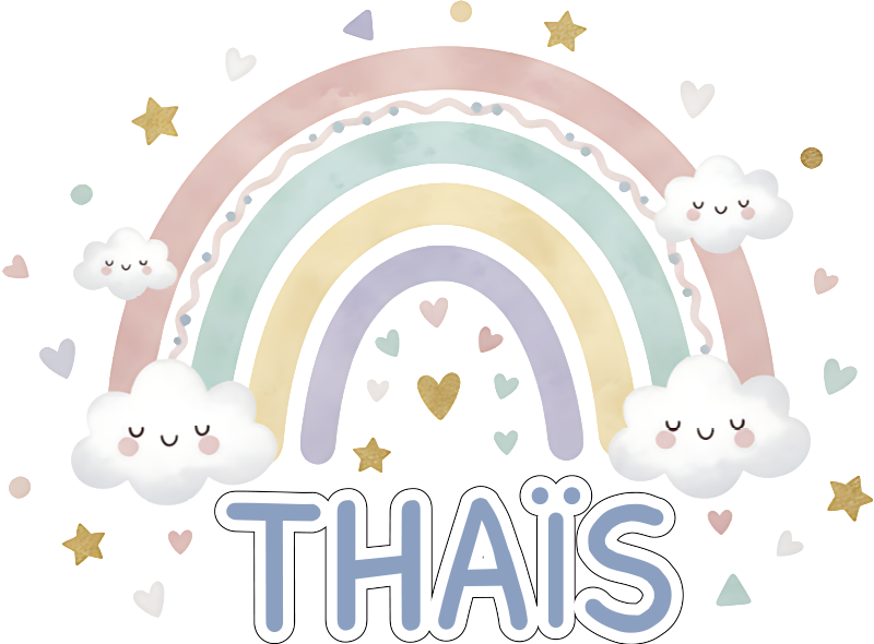 Vinyl teppich kinderzimmer regenbogen mit namen - TenStickers