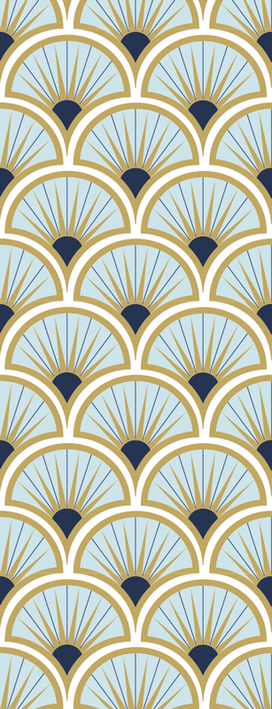 Vinyl teppich bad in blau-schattierungen im art deco stil - TenStickers