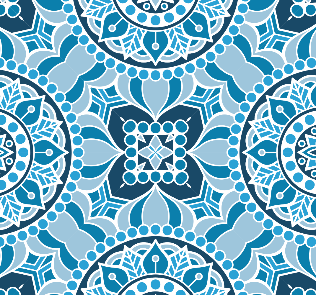Vinyl teppich bad im mandala stil - TenStickers