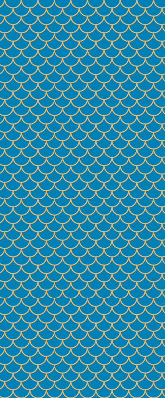 Vinyl teppich bad mit blauem fischschuppenmuster - TenStickers