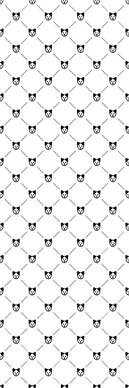 Vinyl teppich bad mit schwarz-weißer hundemuster geometrisch - TenStickers